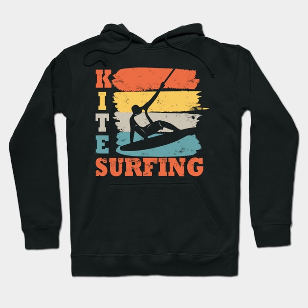 Kite surfing Kite surfer kite board retro vintage design Hoodie by Lomitasu